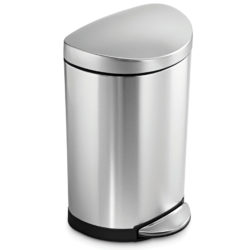 Simplehuman 10 Litre Semi-Round Pedal Bin – Brushed Steel